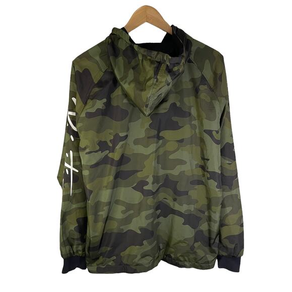 Primitive Men's Script Camo Hooded Full Zip Windbreaker Jacket Green Size Small - Picture 3 of 8